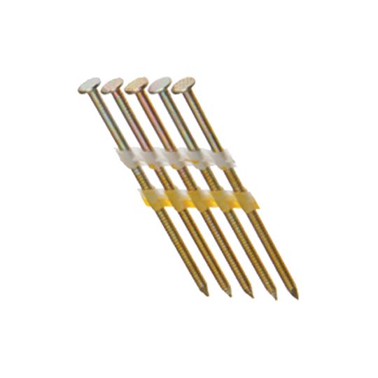 Grip-Rite 2-3/8" x .113" Ring Shank Hot-Dipped Galvanized 21° Plastic Strip Round Head Nails - Box of 5,000