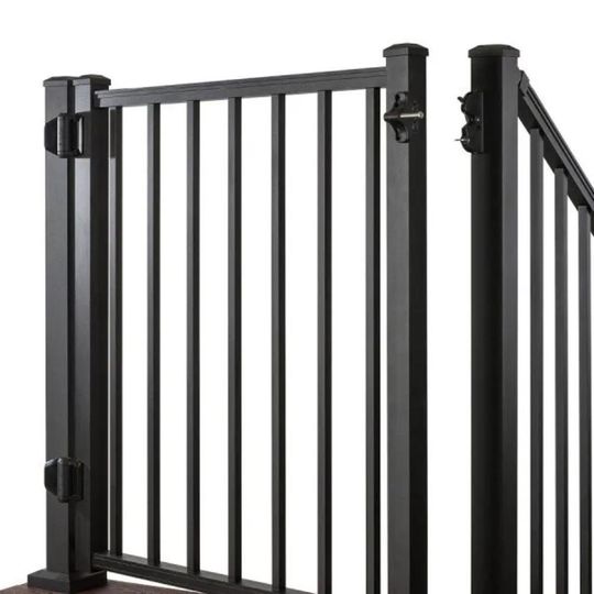 Trex Adjustable Aluminum Gate with 36" Square Balusters — TRXAAGATESQBK36