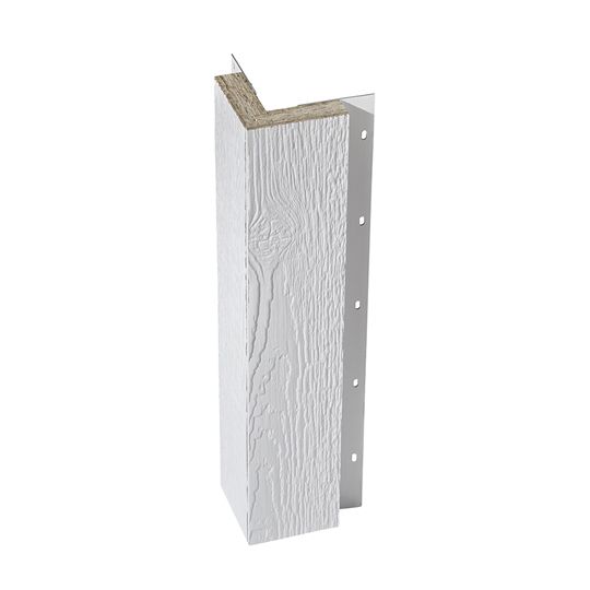 Wausau Supply 5/4" x 4" x 10' Diamond Kote Woodgrain Outside Corner Panel with Nail Fin — WSUDKW54410OSC
