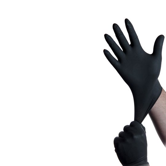 The PipeKnife Black Lightning Powder Free Nitrile Examination Gloves - X-Large - Box of 100