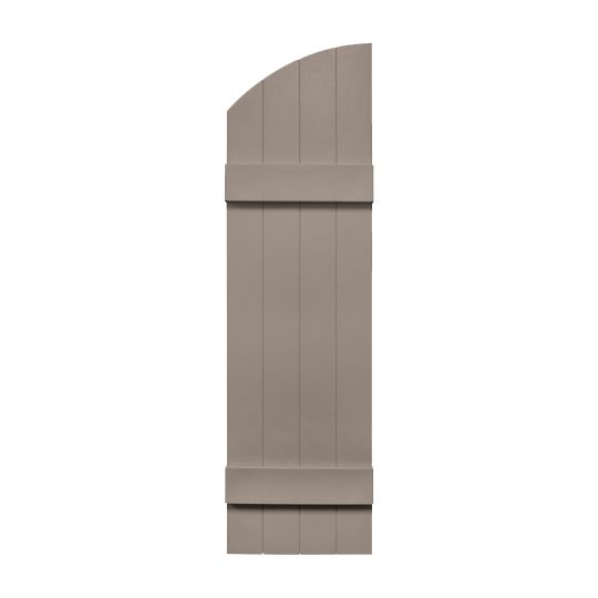Mid-America Board-N-Batten Standard Four-Board Joined Shutter with Arch Top — MABBNB4BJ1445002
