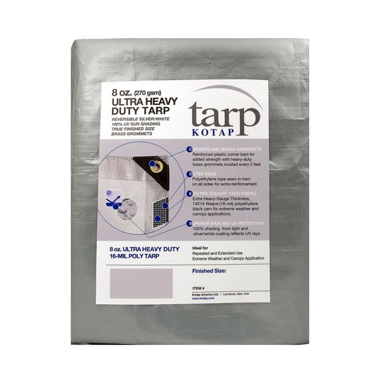Kotap America 12' x 16' 8 Oz. Ultra Heavy-Duty Poly Tarp