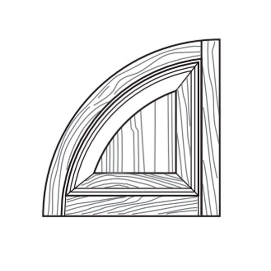 Mastic 15" Open Louvered Arch Top — ACOARCH15LV11