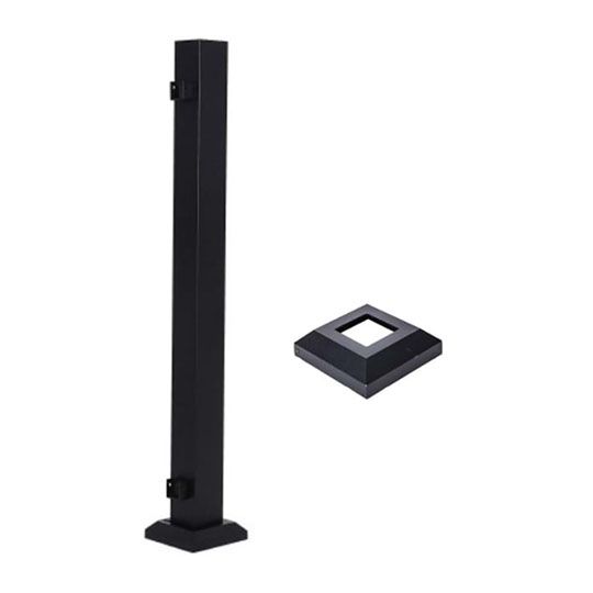 Fortress Building Products 3" x 39-1/2" Al13 Home Aluminum End Post with Pre-Attached Brackets Base Cover