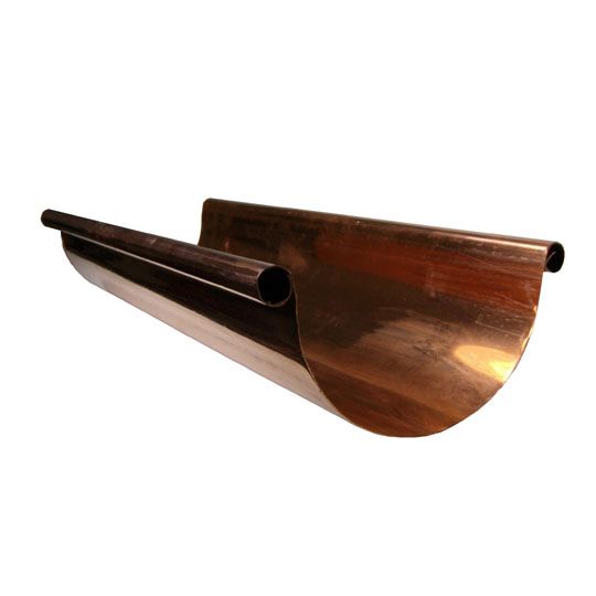 Berger Building Products 16 Oz. 5" x 20' Half Round Copper Gutter Double Bead