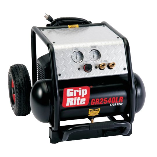 Grip-Rite 4 Gallon 2.5 Hp Low Rpm (1,725 Rpm) Single Tank Compressor