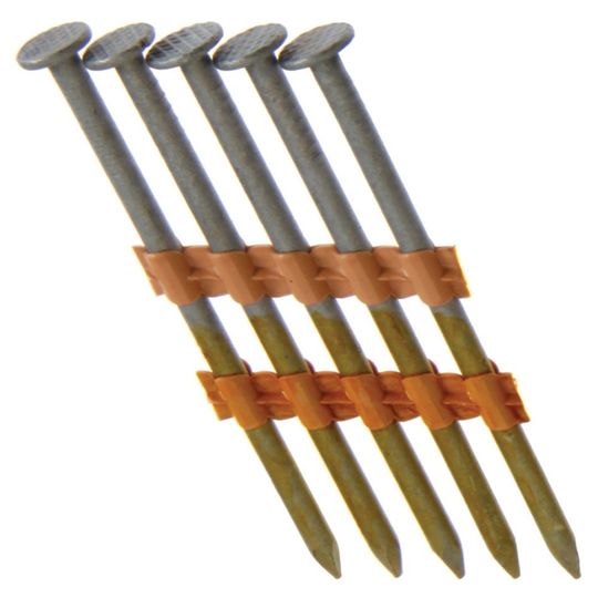 PrimeSource Building Products Grip Rite 3" x .131", 21 Degree Plastic Strip Round Head Nails, Hot Galvanized, Smooth Shank