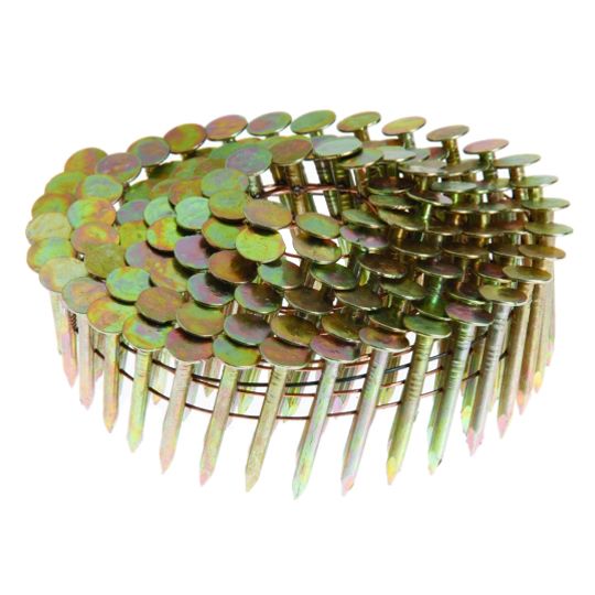 Grip-Rite 1-1/2" Smooth Shank Electro-Galvanized 15° Coil Roofing Nails - Carton of 7,200