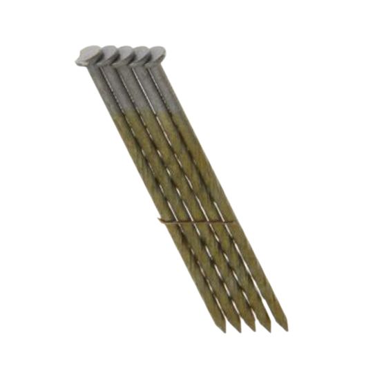 Grip-Rite 2-3/8" x .113" Ring Shank Hot-Dipped Galvanized 28° Wire Weld Clipped Head Nails - Carton of 2,500
