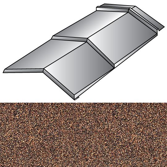 Unified Steel 8" x 14" Cap Shingle (Hip & Ridge) 2-Course — Roofing Accessories — BORCAPSH814BC