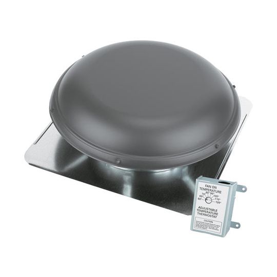 Air Vent Power Attic Ventilator Roof-Mount Metal with Pre-Wired Humidistat/Thermostat Power Cool Plus - 1500 Cfm — Ventilation and Drainage — AIRASRHPWW