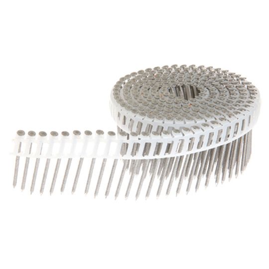 PrimeSource 2-1/2" (8d) Ring Shank Stainless Steel #304 15° Coil Nails - Box of 3,000