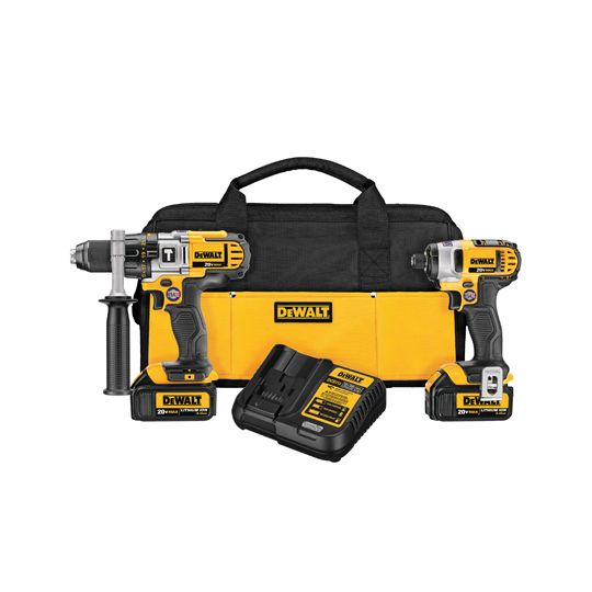 DeWalt 20V Max Cordless Lithium Ion Hammerdrill & Impact Driver Combo Kit (3 Ah)
