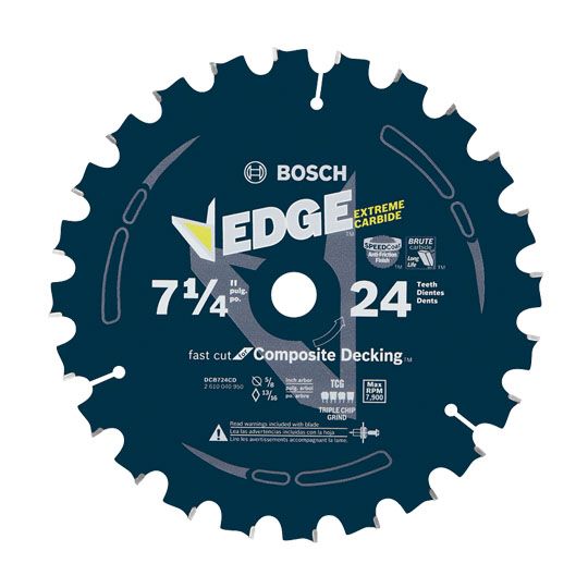 Bosch 7-1/4" 24 Tooth Edge Circular Saw Blade for Composite Decking
