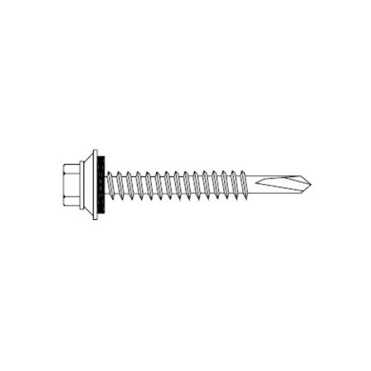 Metal Sales #12 x 1-1/4" Galvanized Fasteners with Rubber Washers - Bag of 250