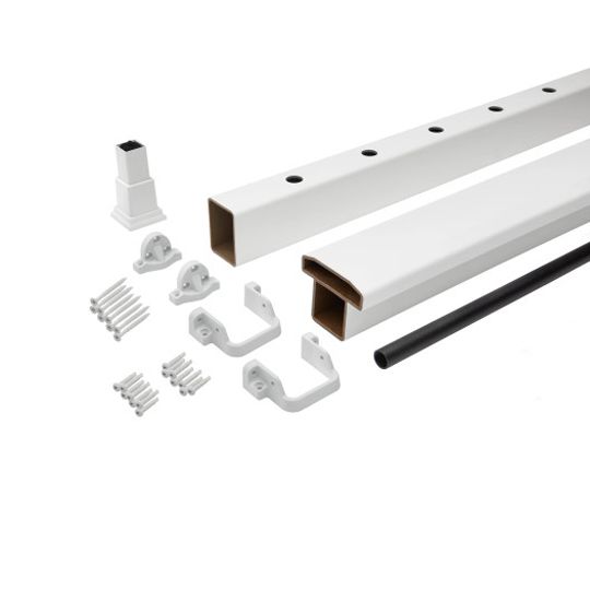 Trex Select Horizontal T-Rail Kit with Round Aluminum Balusters — TRXSTRHRKRD836BK