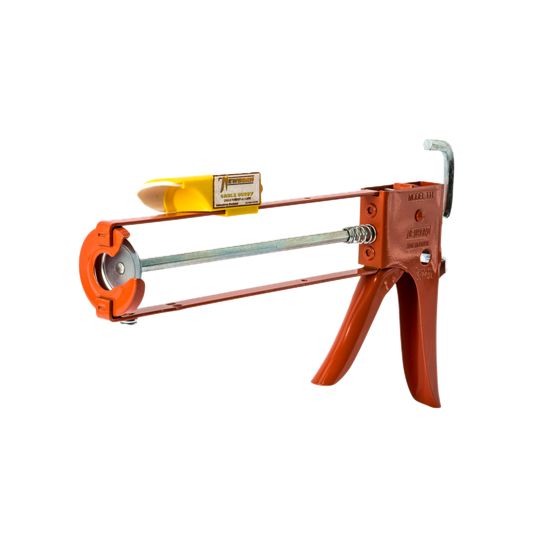 Newborn 10 Oz. Model 111-Cb Hex Rod Parallel Frame Caulk Gun with Caulk Buddy Finishing Tool with Caps
