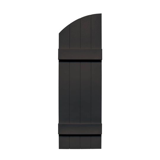 Mid-America Board-N-Batten Standard Four-Board Joined Shutter with Arch Top — MABBNB4BJ1477010