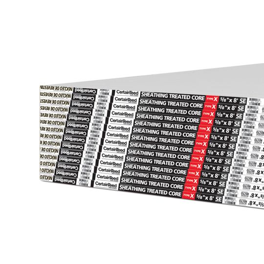 CertainTeed Gypsum Sheathing Treated Core Type X Drywall
