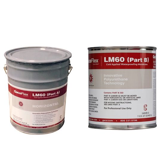 Gaco Western GacoFlex LM60 Vertical Liquid Applied Polyurethane Elastomeric Membrane Part A & B - 1 Gallon Kit