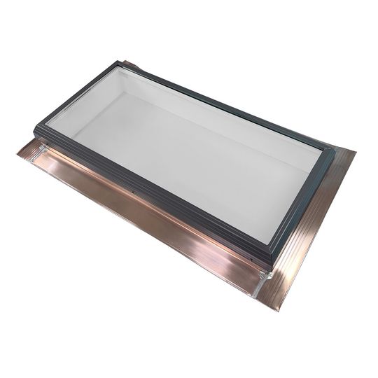 Velux Thermo-Lit Fixed Pan-Flashed Skylight with Copper Cladding & Tempered Low-E2 Glass — VELQFT4522T