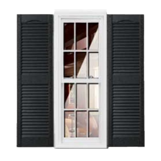 Girardin Moulding Cathedral Top Louver Shutters — GIRCTLV14X41BK