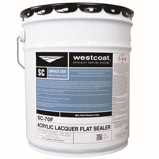 Westcoat SC-70F Acrylic Lacquer Flat Sealer- 5 Gallon