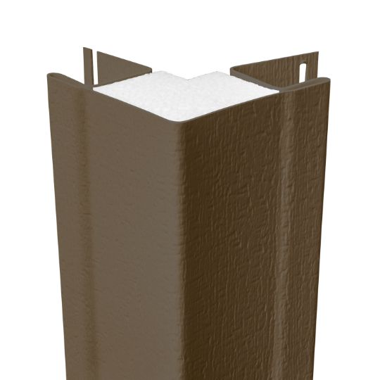 CertainTeed Siding 1-1/4" x 10' CedarBoards Insulated Outside Cornerpost with Foam Insert - Woodgrain Finish — CEROSCPINSCSBR