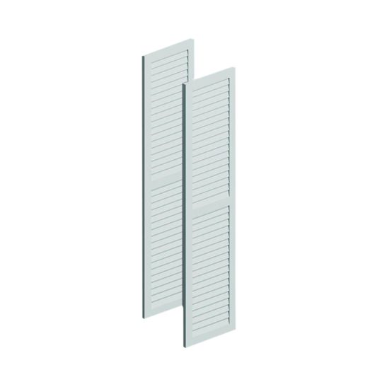 Fypon Molded Millwork 18" x 60" Shutter Louver with Center Rail