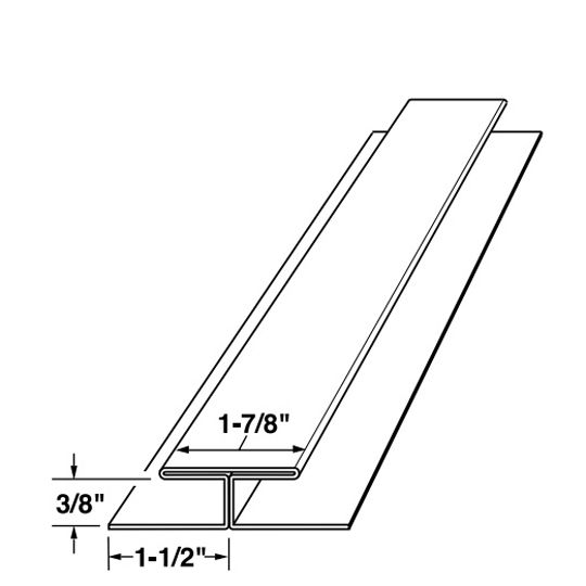 Mastic 3/8" Aluminum T-Channel with 1-7/8" Face — ACOSAT3844