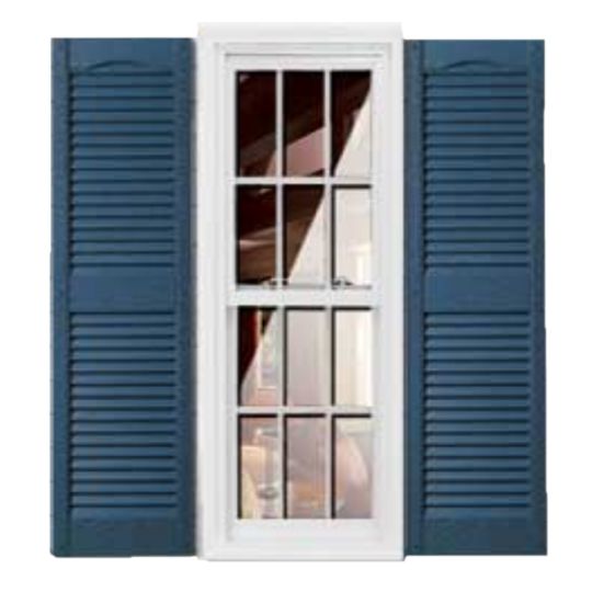 Girardin Moulding Cathedral Top Louver Shutters — GIRCTLV14X59MBL