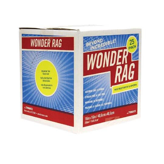 Trimaco 16" x 16" Microfiber Wonder Rags - Box of 25