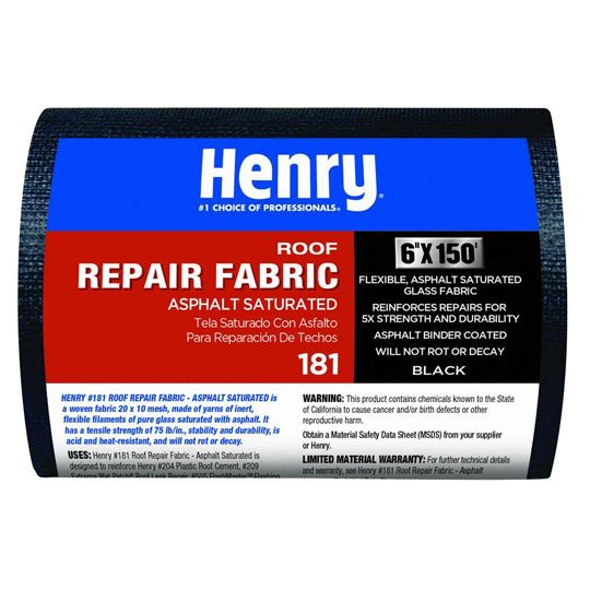 Henry Company 181 6" x 150' Roof Repair Asphalt Saturated Fiberglass Fabric