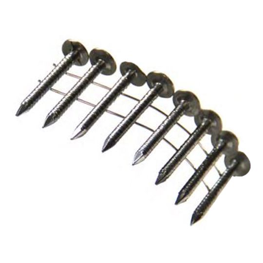Steelhead Fasteners .12" x 1-1/2" Stainless Steel Ring Shank Roofing 15° Coil Nails - Carton of 7,200