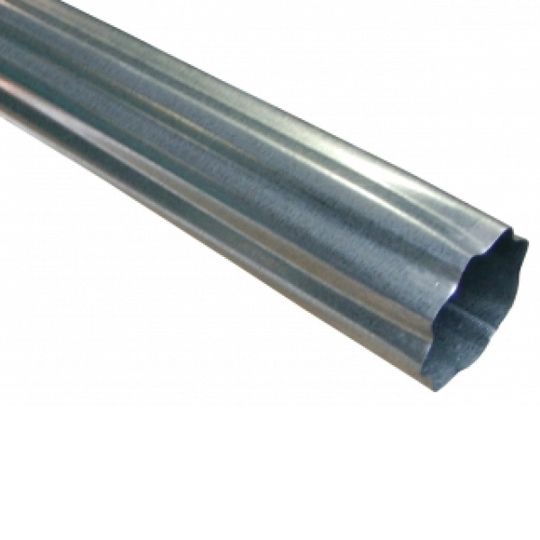 Berger Building Products 26 Gauge 4" x 10' Round Corrugated Galvanized Steel Downspout