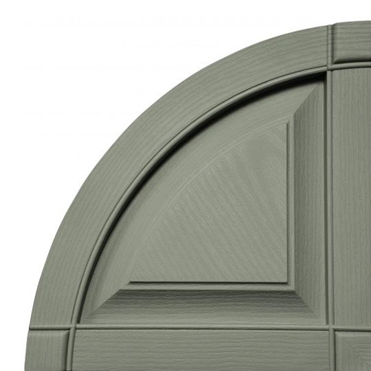 TRI-BUILT Quarter Round Arch Raised Panel Shutter Top (Pair) — TRIATP14BK