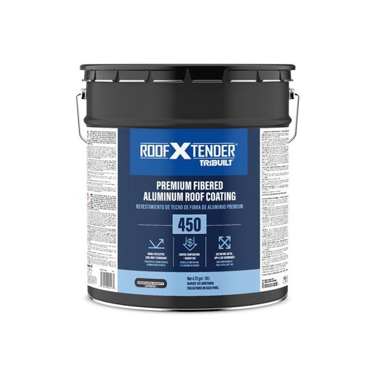 TRI-BUILT Roof X Tender 450 Premium Fibered Aluminum Roof Coating