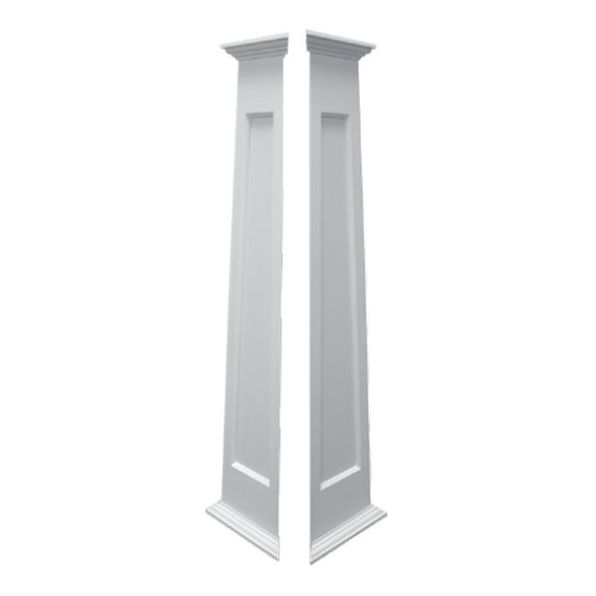 HB&G Building Products 10" x 8' Plain Square L-Shaped PermaWrap Column with Cap & Base