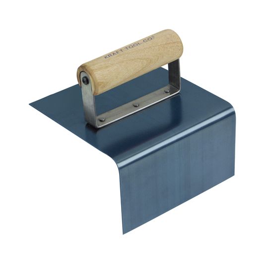 Kraft Tool 3-1/2" x 6" x 6" Blue Crucible Steel Outside Step Tool with Wood Handle - 3/4" Radius