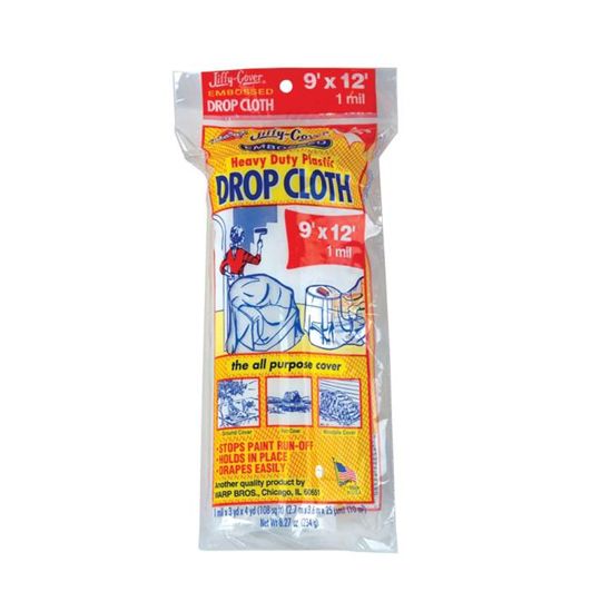 Wrap Brothers 1 mil x 9' x 12' Embossed Plastic Drop Cloth