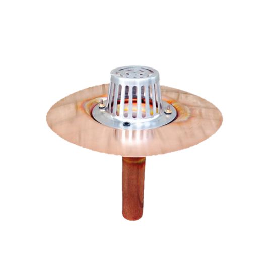 Precision Metals 3" Copper Spun Roof Drain with Aluminum Strainer