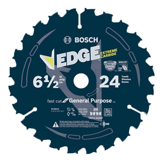 Bosch 6-1/2" 24 Tooth Edge Circular Saw Blade for General Purpose