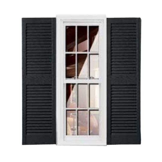 Girardin Moulding Straight Top Louver Style Shutters — GIRSTLV1045BK