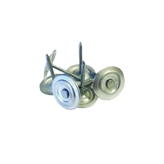 Building Products of America 1" Electro-Galvanized Ring Shank Round Metal Cap Roofing Nails - 50 Lb. Carton