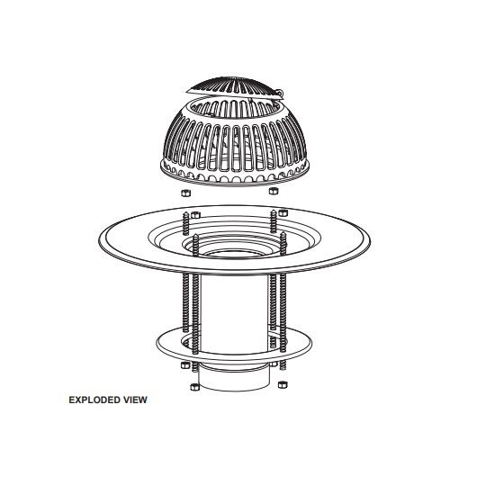 Thaler Metal RD-4A Vandalproof Aluminum Roof Drain -Re-Roofing — THARD437512A