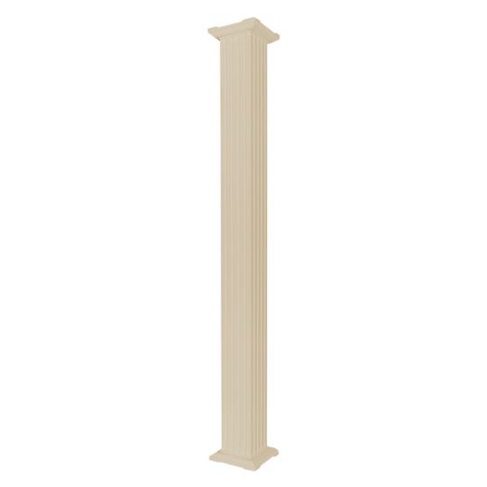 Superior Aluminum 6" x 8' Fluted Round Column with Standard Cap & Base — SUP6SFC8WI