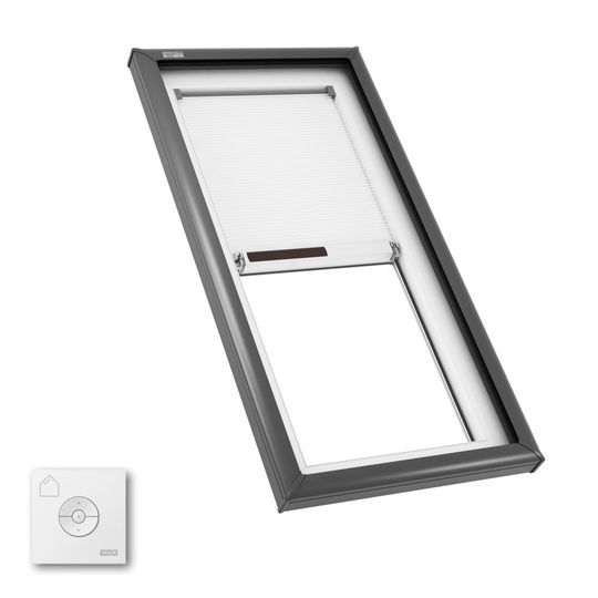 Velux Fixed Curb Mount Skylight with Solar Room Darkening Shade — VELFCM22460504