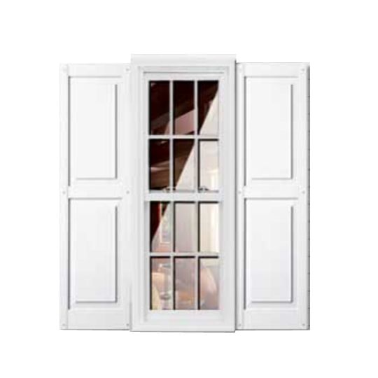 Girardin Moulding Raised Panel Style Shutters — GIRRP14X49WH