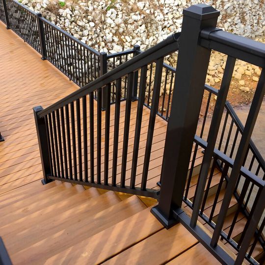 Color Guard Railing Systems 36" x 8' Lincoln Aluminum Fixed Stair Rail