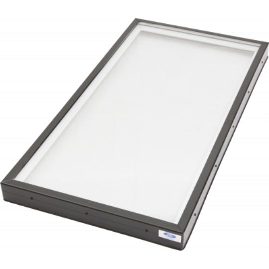 TAM Skylights 24" x 24" Fixed Curb Mount Skylight - Bronze Frame, Tempered Glass Clear/Clear with Low E Argon